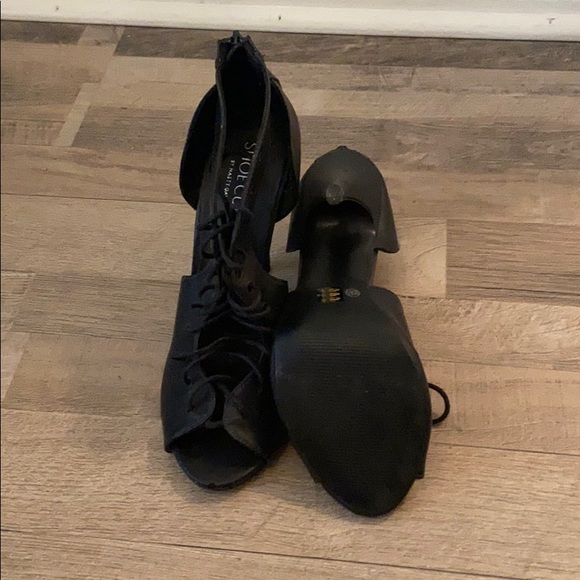 NEW NastyGal Black/Dark Purple High heels, size 8 - Picture 4 of 5